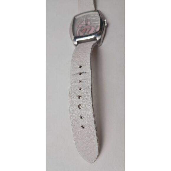 Fossil Love Pink Heart Square Silver Tone Case 34 mm White Watch *Needs Battery - Picture 4 of 5